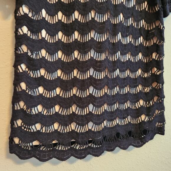 Kate Spade‎ Black Shanghai Scalloped Lace Blouse Size 2 - Picture 4 of 12